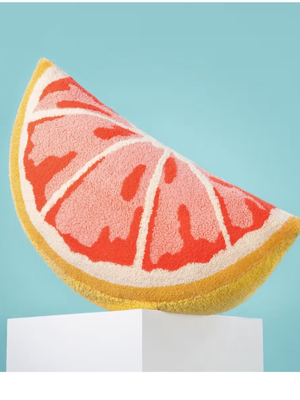 Grapefruit Fruit-Shaped Throw Pillow - Pink & Yellow